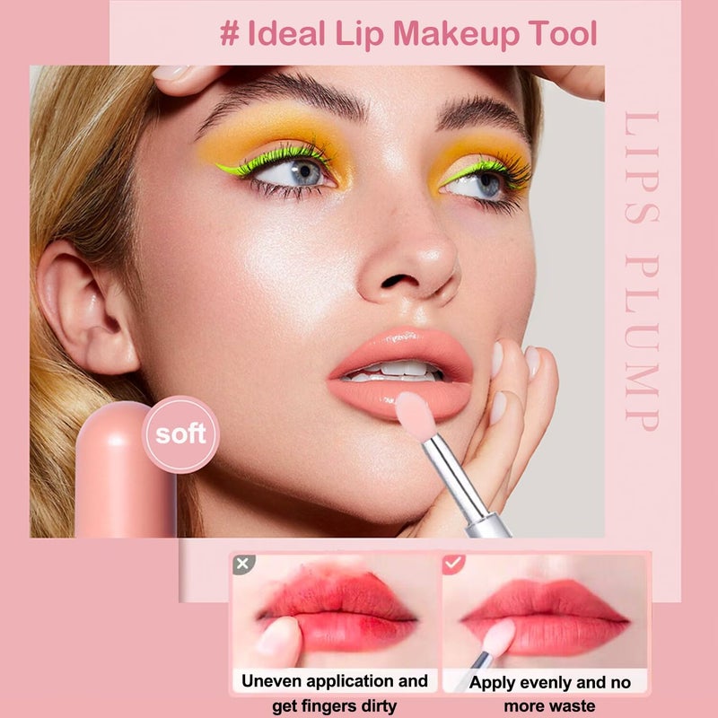 ELESDA Lip Brush, Silicone Lip Applicator Reusable 3PCS Lip Mask Applicator, Silicone Retractable Lip Gloss Balm Applicator Eyeshadow Lip Scrub Brush Applicators Disposable - Image 4